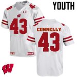 Youth Wisconsin Badgers NCAA #43 Ryan Connelly White Authentic Under Armour Stitched College Football Jersey GY31W53QP